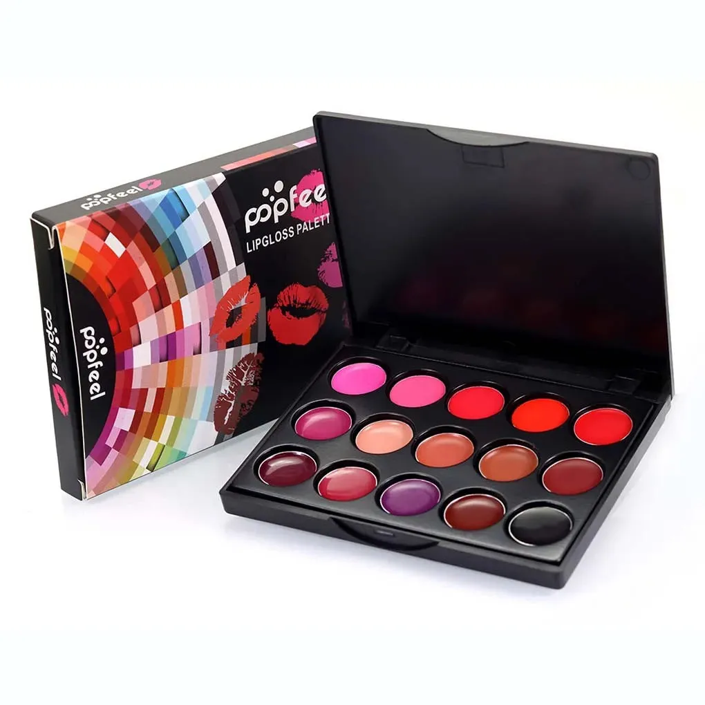 15 Colors/Set Women Moisturizing Lasting Lip Gloss Palette Girls Nude  Makeup Lip Tools Women Lipsticks Suitable For Parties