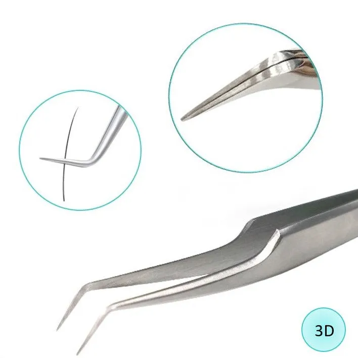 3 pcs 'xD' Volume Technique Tweezers Set