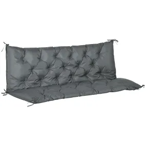 3 Seater Outdoor Chair Cushions Garden Bench CushionWith Back and Ties for Indoor and Outdoor Use 98 x 150 cm Dark Grey