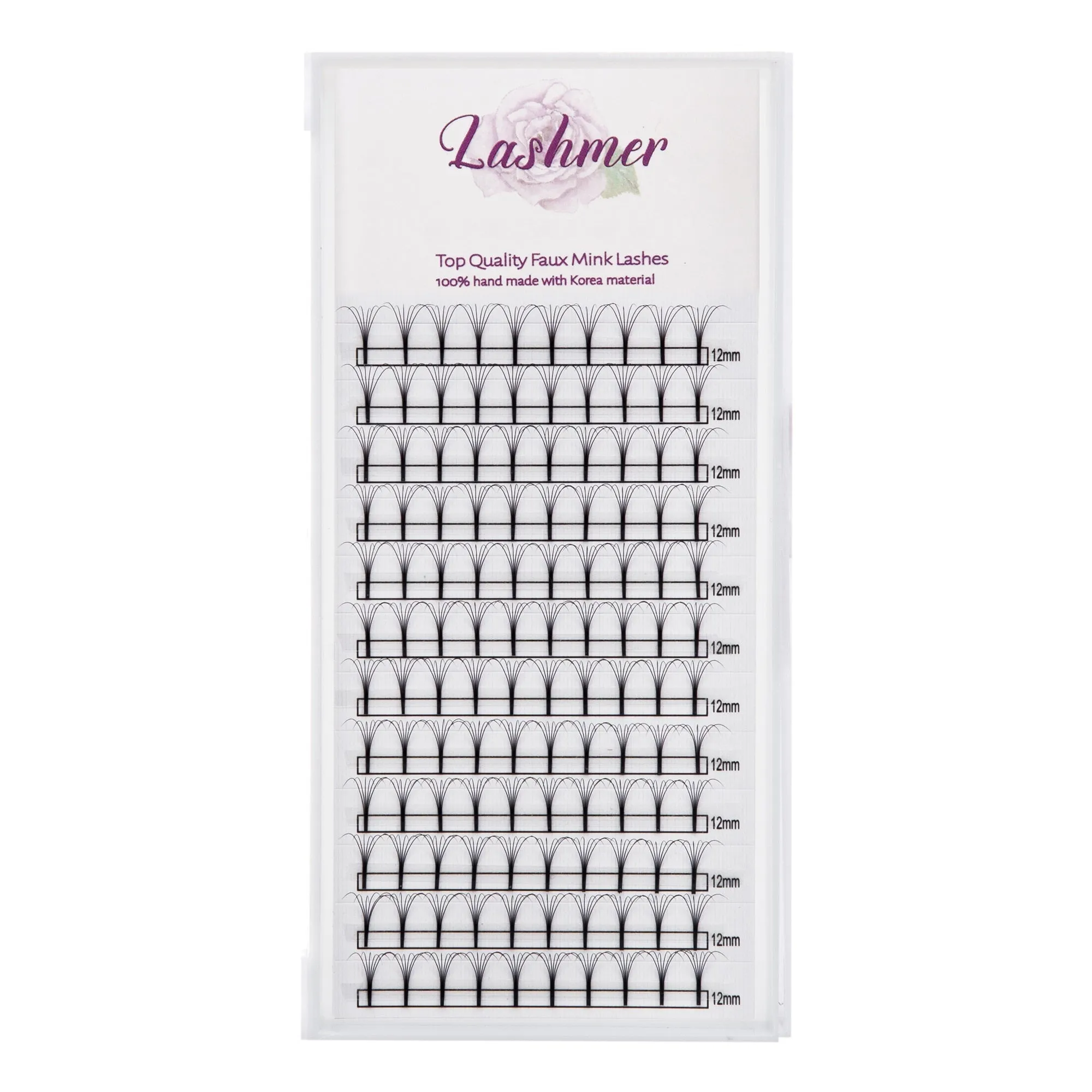 3D Long Stem premade Fans | Lashmer | B Curl
