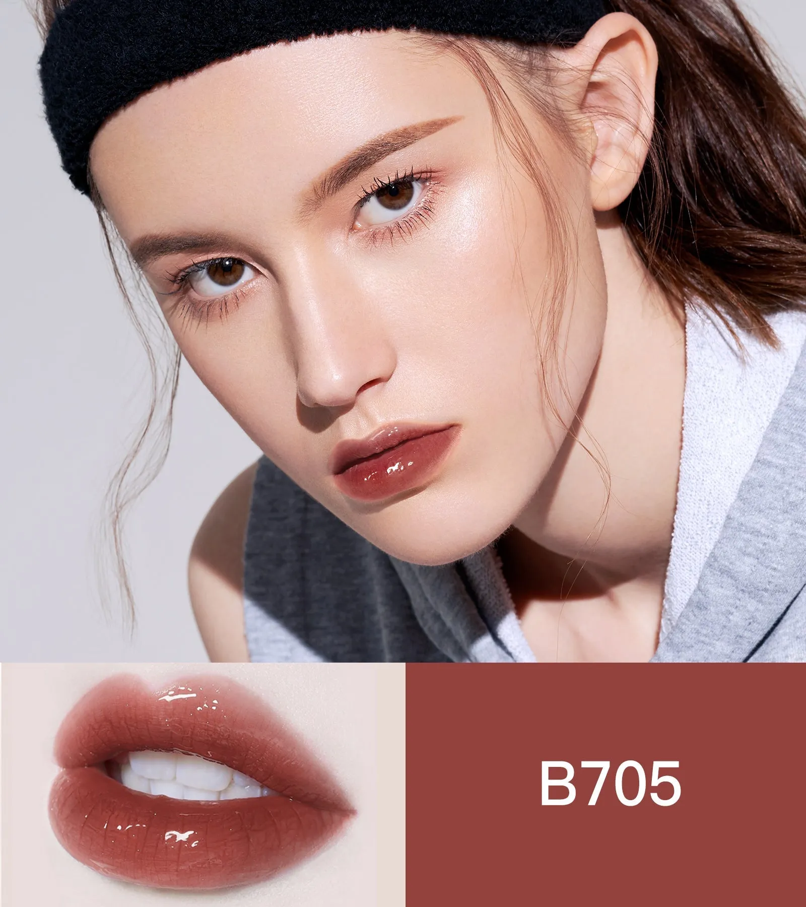 Airy Lip Gloss Mirror Series B705 Brown