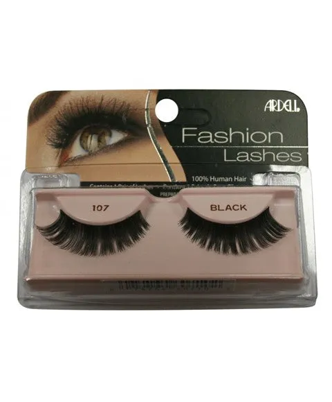 Ardell 100% Human Hair False Fashion/Natural Eye Lashes 107 Black