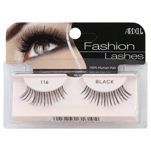 Ardell 100% Human Hair False Fashion/Natural Eye Lashes 116 Black