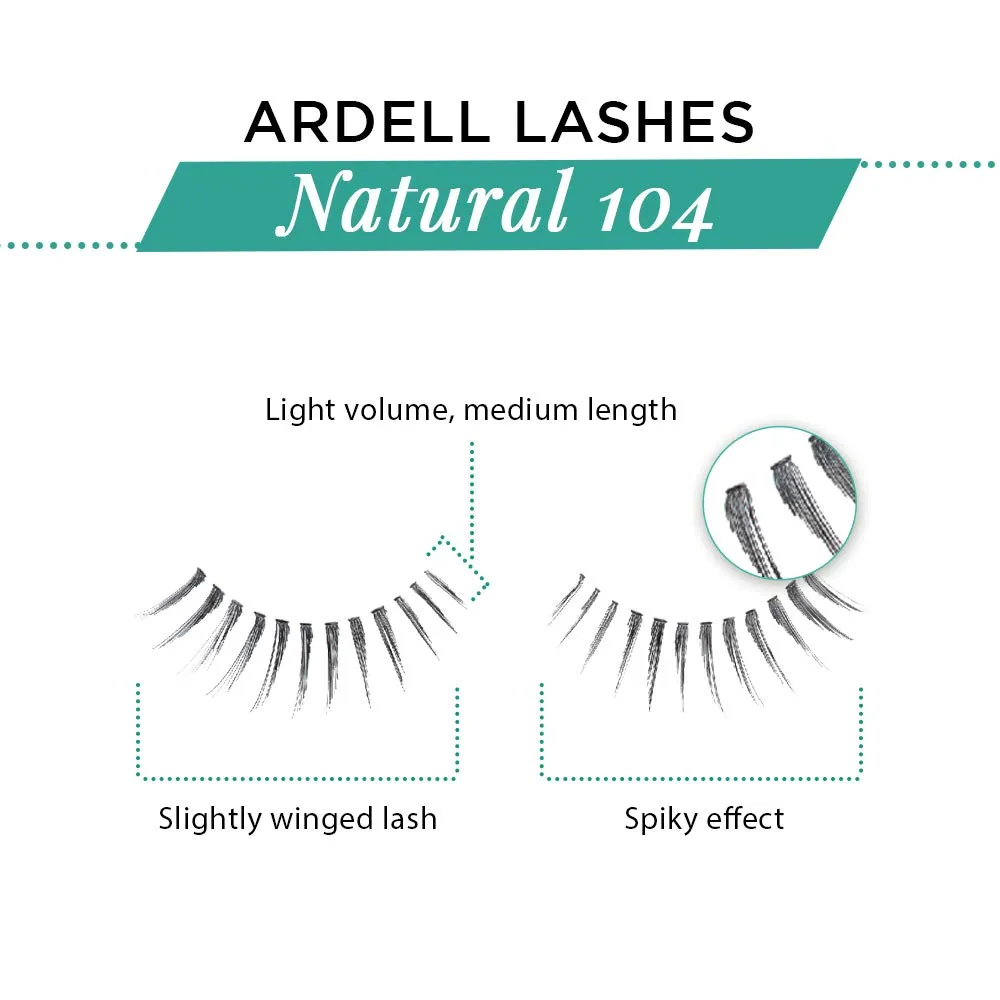 Ardell 100% Human Hair False Fashion/Natural Eyelashes 104 Black