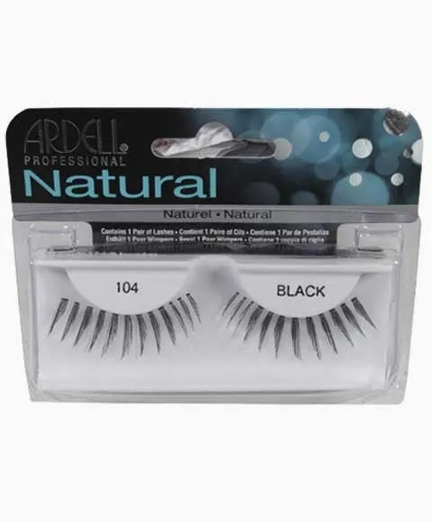 Ardell 100% Human Hair False Fashion/Natural Eyelashes 104 Black