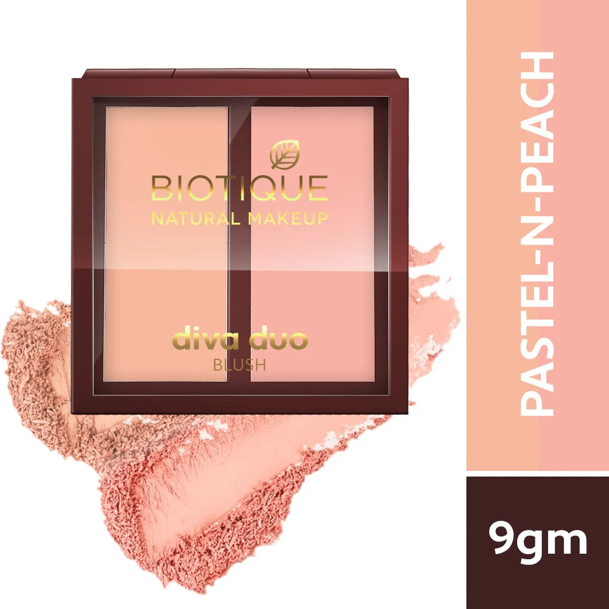 Biotique Natural Makeup Diva Duo Blush, Pastel N Peach, 9g