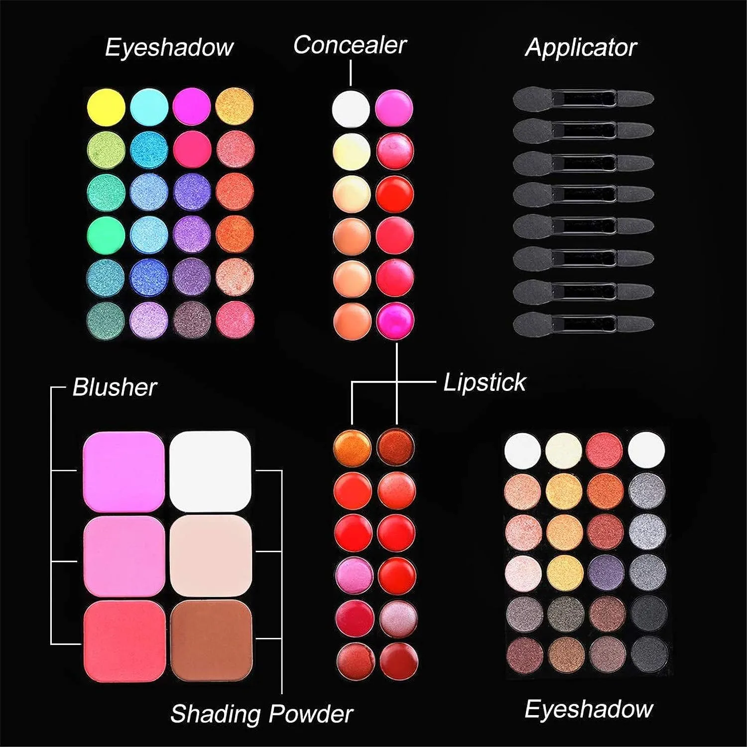 BONNIE CHOICE All in One Makeup Kit for Women Full Kit, Valentines Day Gifts Makeup Set, Include 48 Eyeshadow, 18 Lip Gloss, 3 Blusher, 6 Concealer, 3 Contour Powder, 4 Brushes, 1 Mirror