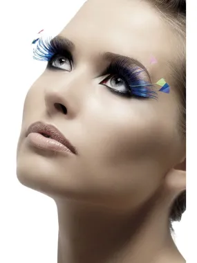 Eyelashes, Blue with Feather Plumes