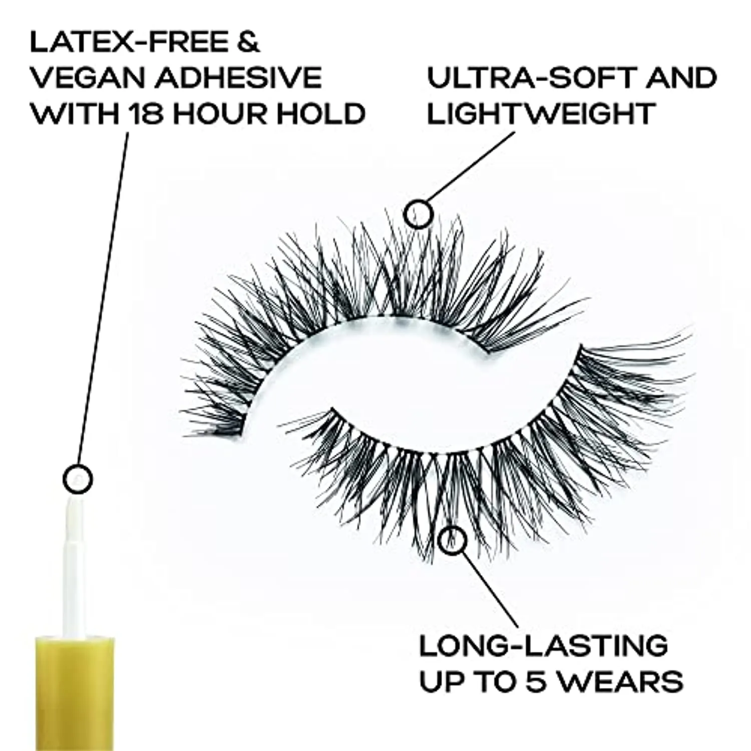 Eylure Naturals False Lashes, Style No. 003, Reusable, Adhesive Included, 1 Pair