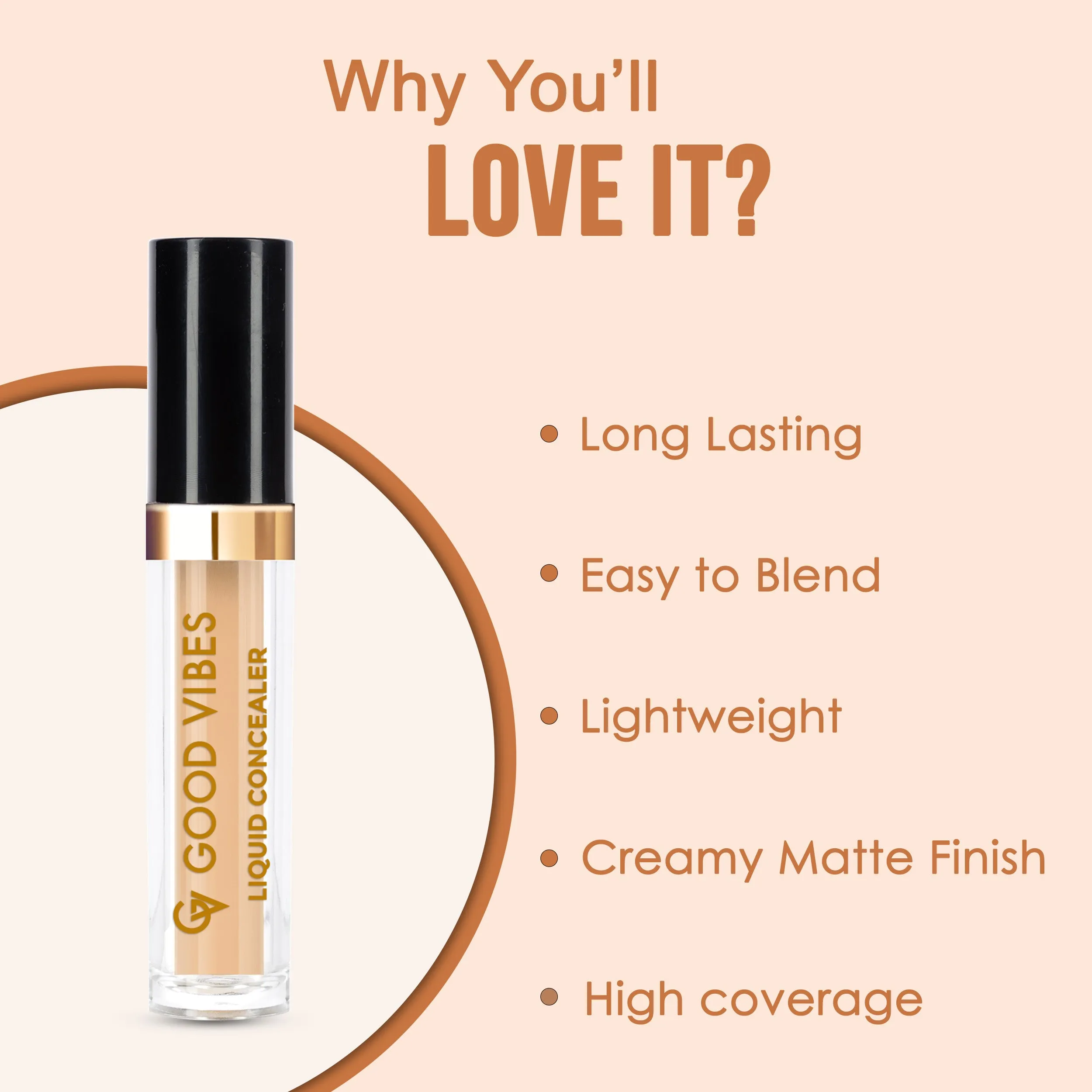 Good Vibes HydraGlow Liquid Concealer -Latte 35 (4.8ml)