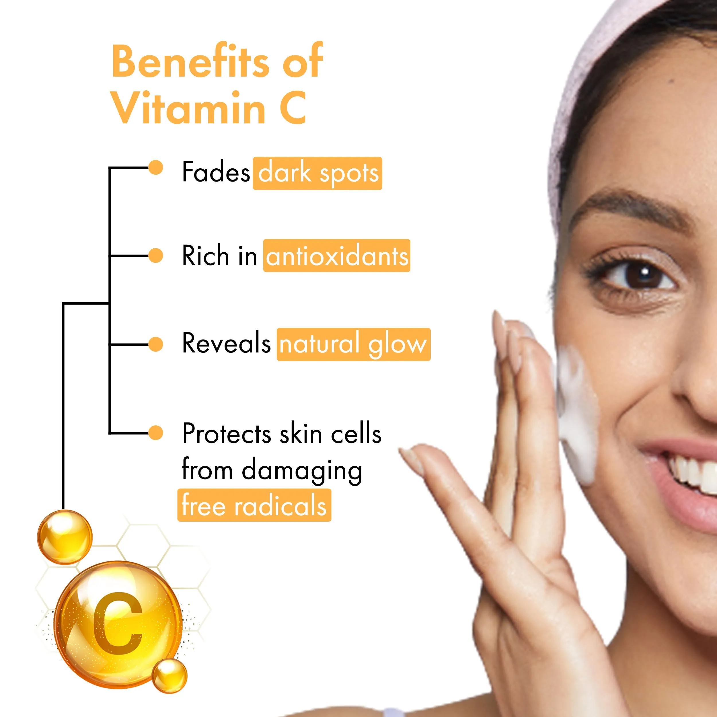 Good Vibes Vitamin C Glow Foaming Face Wash With Deep Cleansing Brush | Face Cleanser | Non-Drying, Brightening, Clear Skin | No Parabens, No Sulphates, No Animal Testing (150 ml)