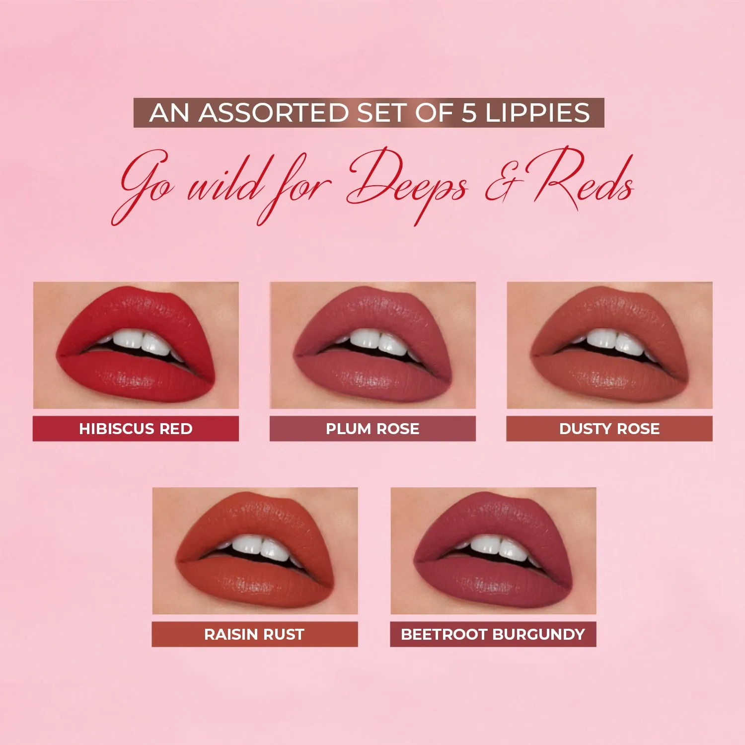 Herb Enriched Matte Liquid Lipstick Travel Size Kit - Set of 5