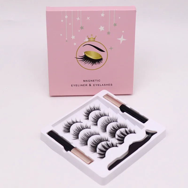 Magnetic Eyelashes Eyeliner Set, Most Natural Looking Magnetic Lashes Kit with Applicator, Best 8D, 3D Look, Reusable Fake Eye Lash, No Glue, Strongest Waterproof Liquid Liner