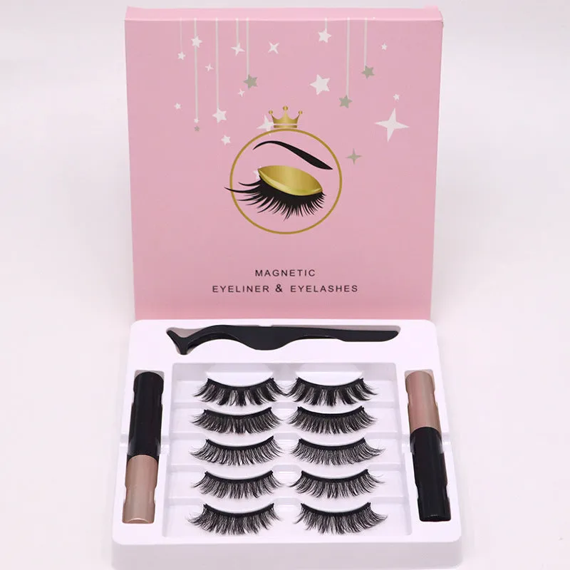 Magnetic Eyelashes Eyeliner Set, Most Natural Looking Magnetic Lashes Kit with Applicator, Best 8D, 3D Look, Reusable Fake Eye Lash, No Glue, Strongest Waterproof Liquid Liner