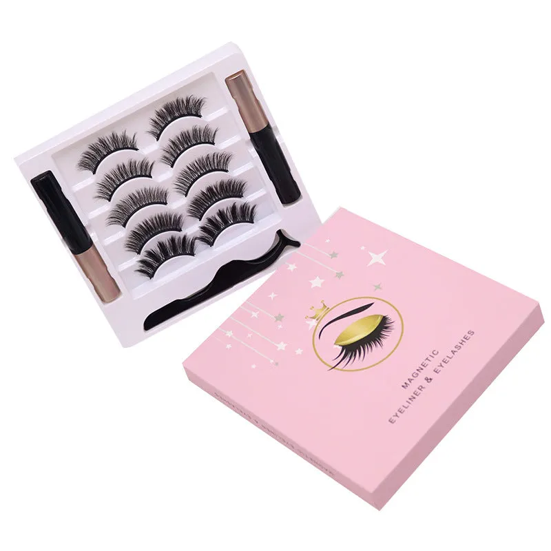Magnetic Eyelashes Eyeliner Set, Most Natural Looking Magnetic Lashes Kit with Applicator, Best 8D, 3D Look, Reusable Fake Eye Lash, No Glue, Strongest Waterproof Liquid Liner