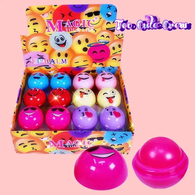 Miss Beauty New 3pcs cute emoji , beautiful look lip balm