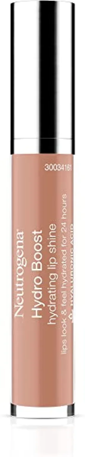 Neutrogena Hydro Boost Moisturizing Lip Gloss, Hydrating Non-Stick and Non-Drying Luminous Tinted Lip Shine with Hyaluronic Acid to Soften and Condition Lips, 15 True Nude Color, 0.10 oz