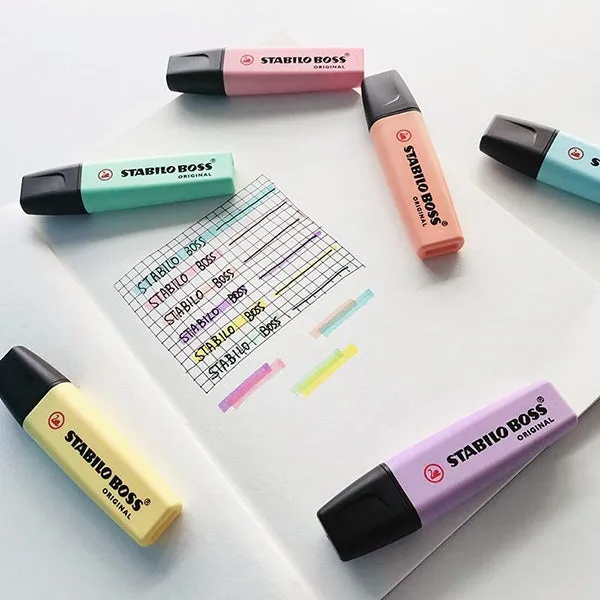 STABILO BOSS Original Pastel Highlighters 6 Colors Pack