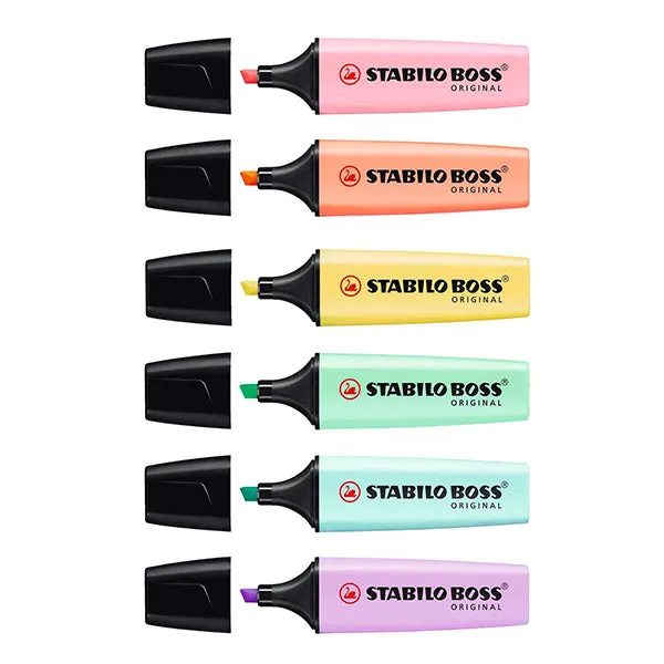 STABILO BOSS Original Pastel Highlighters 6 Colors Pack
