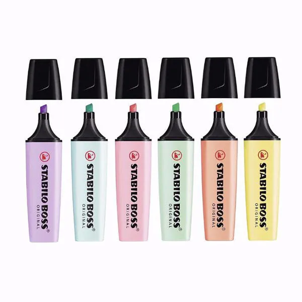 STABILO BOSS Original Pastel Highlighters 6 Colors Pack