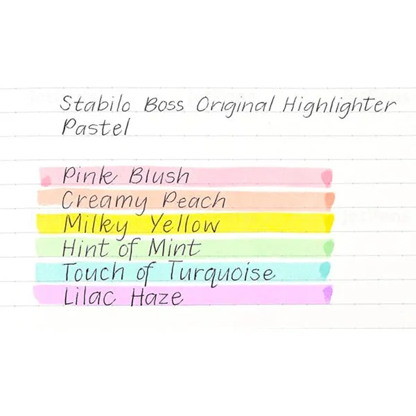 STABILO BOSS Original Pastel Highlighters 6 Colors Pack