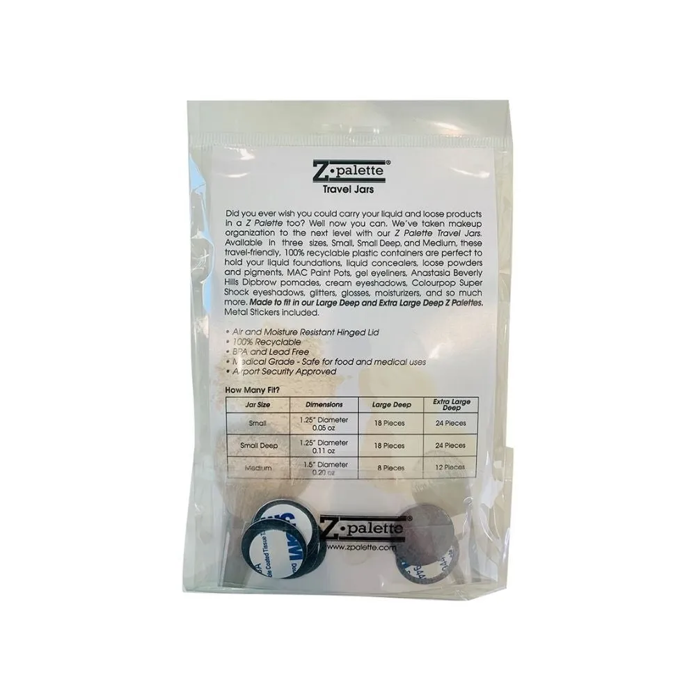 Z Palette Small Deep Travel Jars 8 Pack